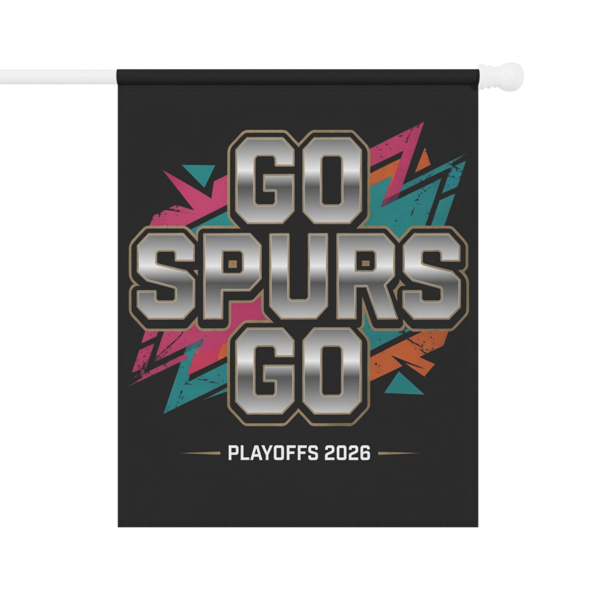 Go Spurs Go Garden Flag | House Banner, Sports Playoffs Design