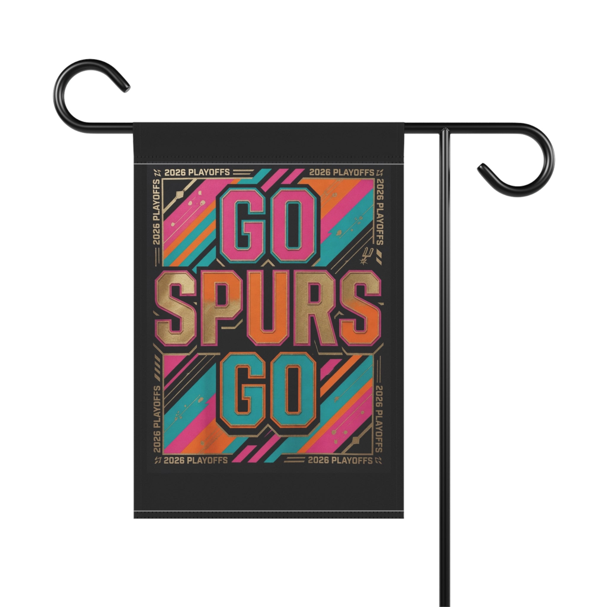 Go Spurs Go Garden Flag | House Banner, Sports Playoffs Design