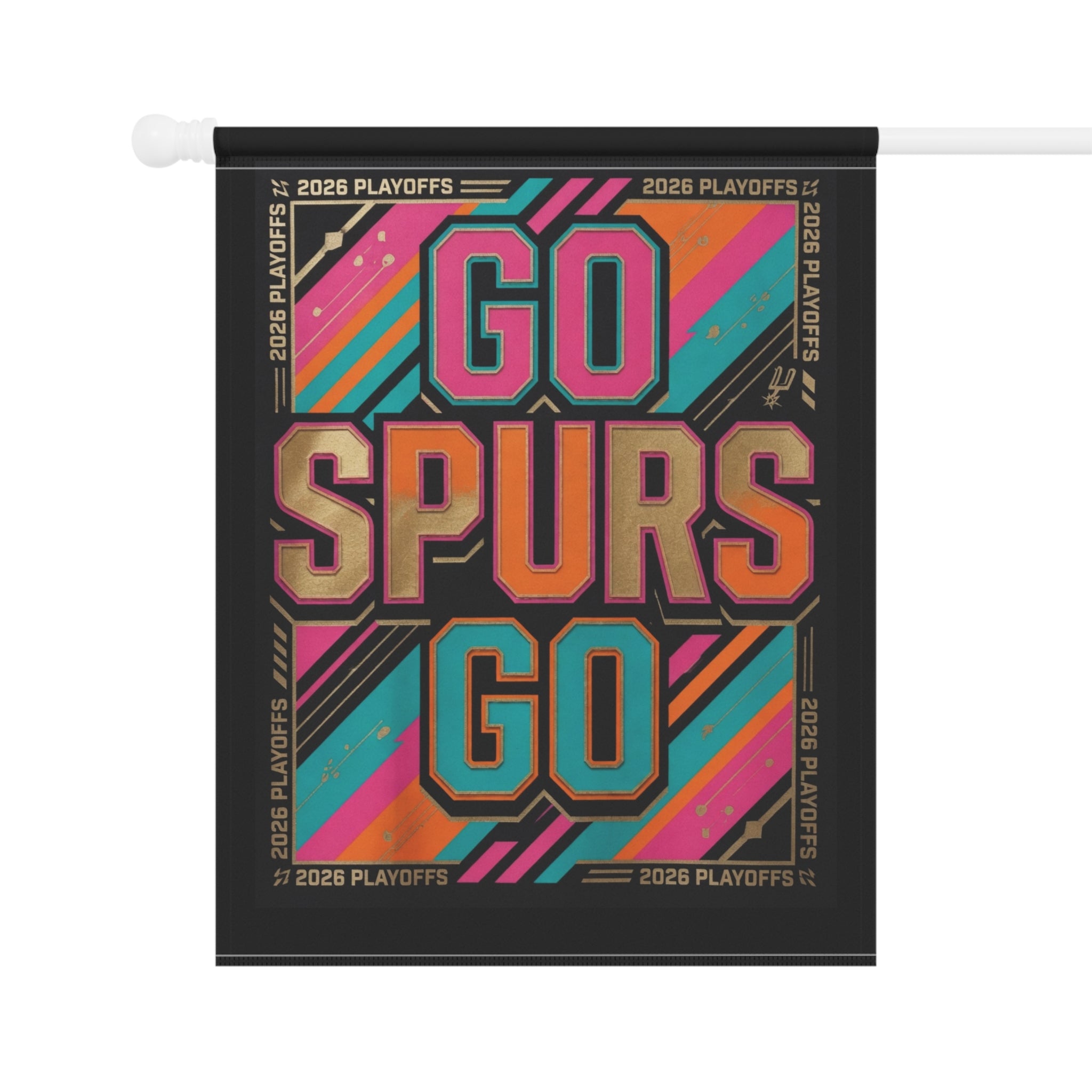 Go Spurs Go Garden Flag | House Banner, Sports Playoffs Design