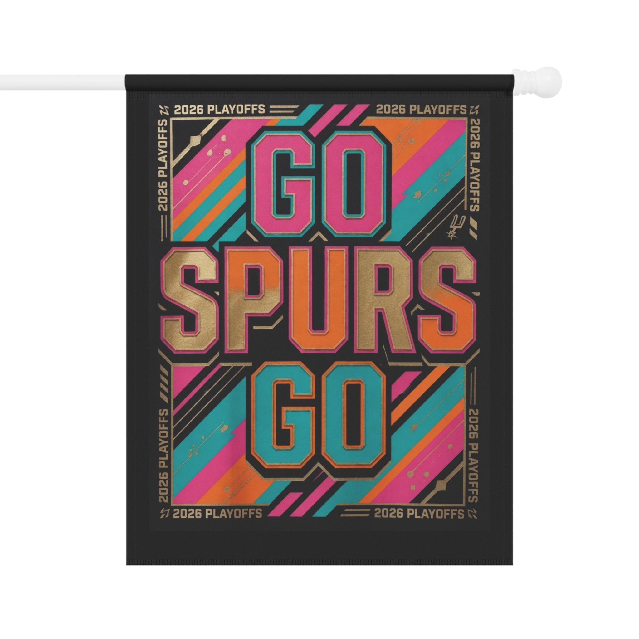 Go Spurs Go Garden Flag | House Banner, Sports Playoffs Design
