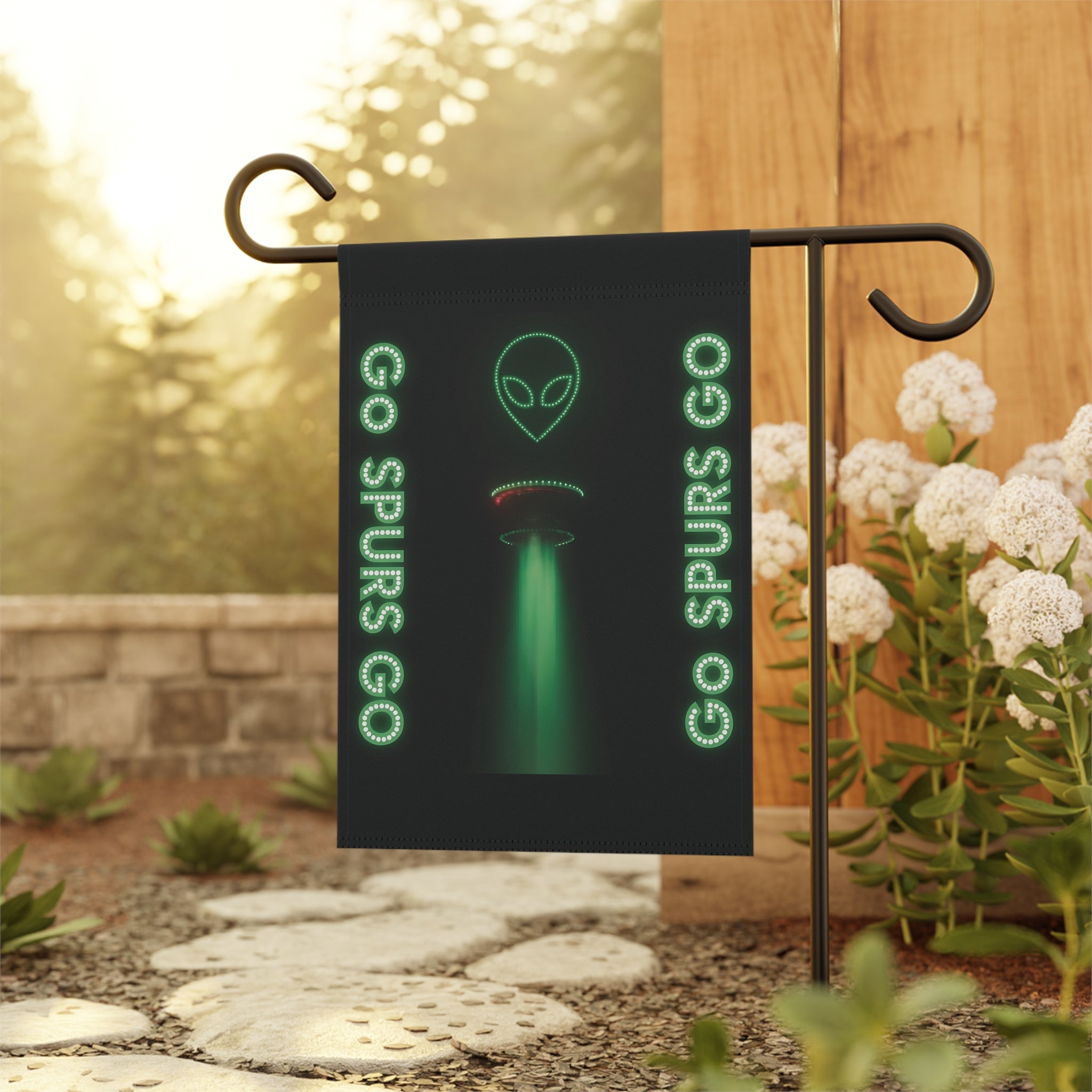 Yard and Garden Flag - 12x18 Double Sided - The Alien over SA