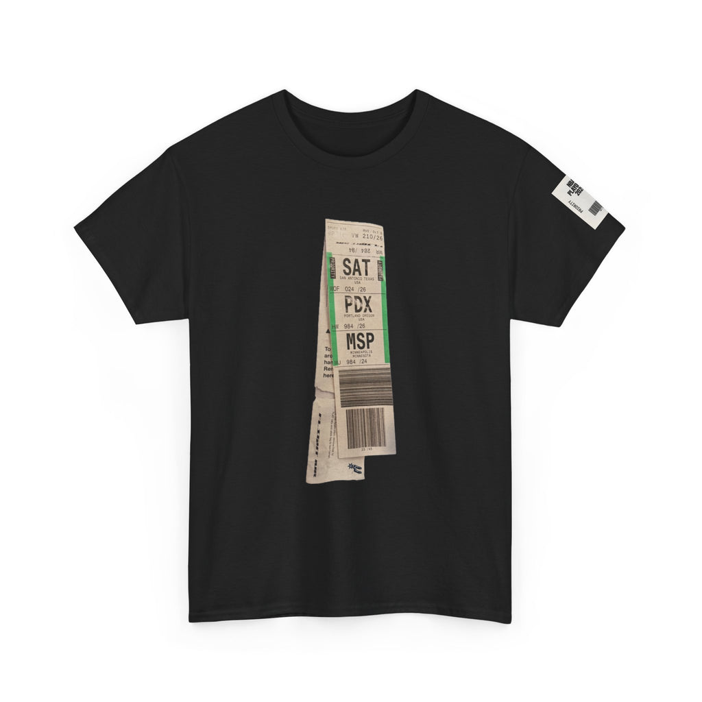 San Antonio Spurs Beat Portland Now Face Minnesota - Airport Code Luggage Tag T-Shirt - Jordan Style Playoff Tee