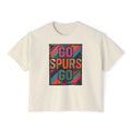Women's Boxy Go Spurs Go T-Shirt | San Antonio Basketball Fan Tee